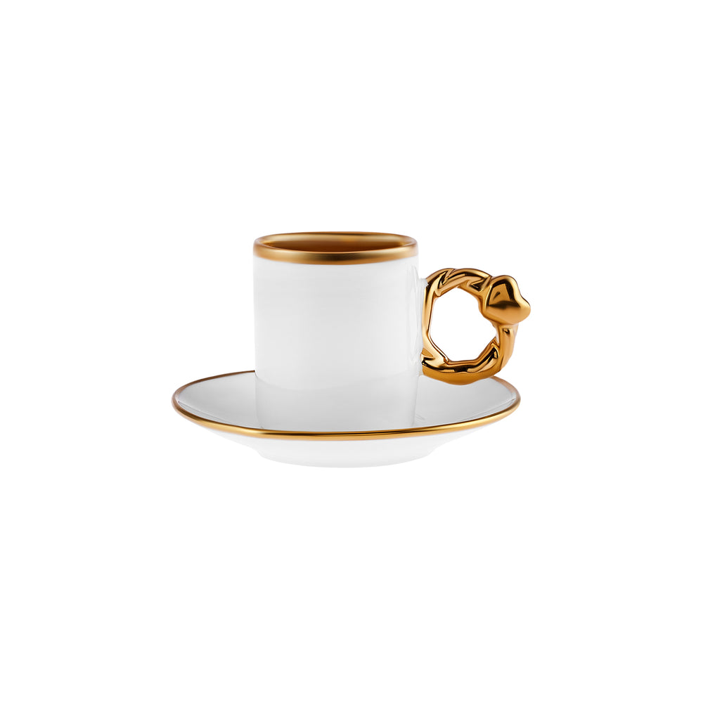 " Karaca Herzförmiges Kaffeetassen-Set für 6 Personen – 80 ml "