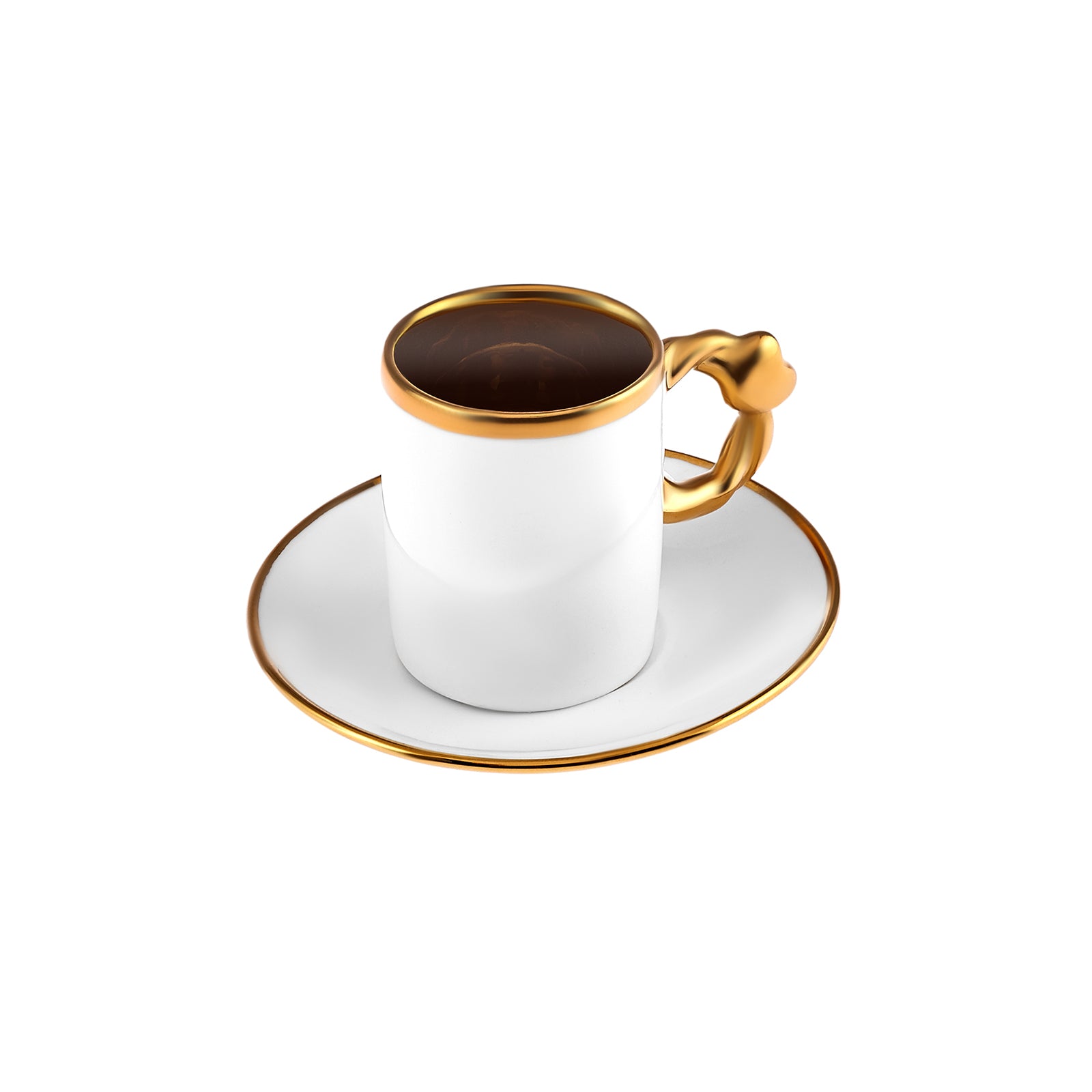 " Karaca Herzförmiges Kaffeetassen-Set für 6 Personen – 80 ml "