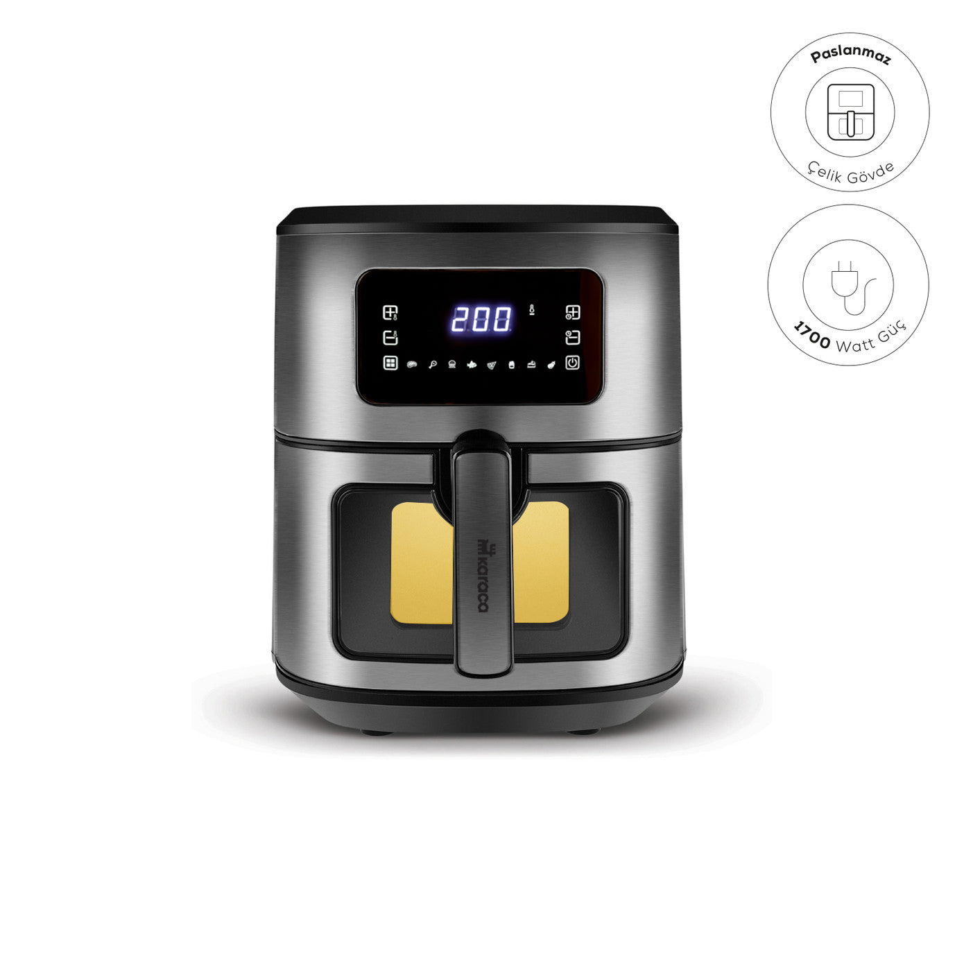 " Karaca Multifry Inox XXL 7 Liter Airfryer mit digitalem Glasfenster "