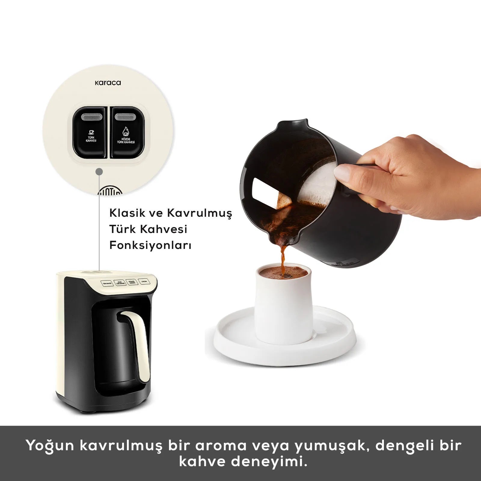 " Hatır Köz Turkish Coffee Machine mit Röstfunktion Creme "