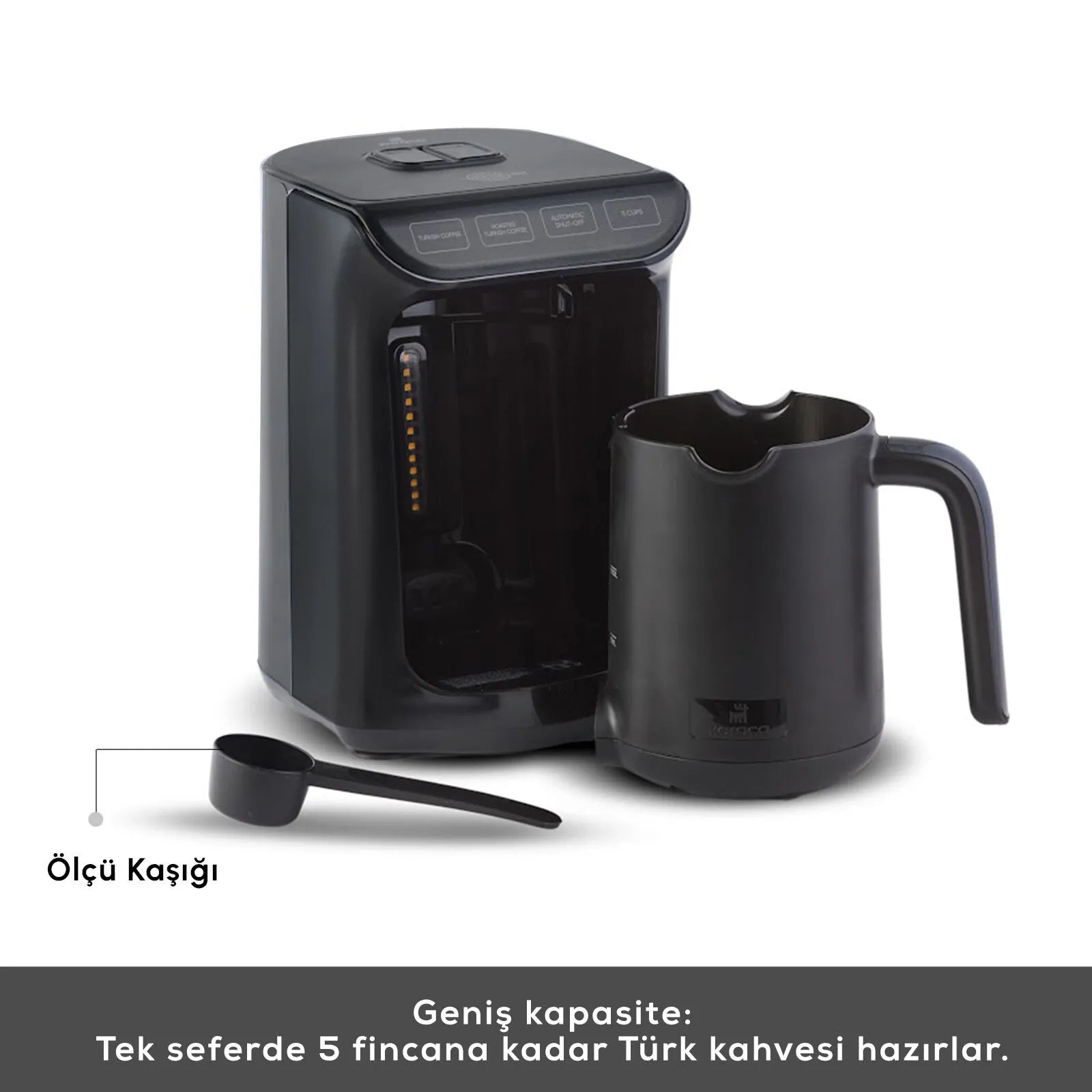 " Karaca Hatır Kaffeemaschine mit Röstfunktion Shiny Black, 535 W "