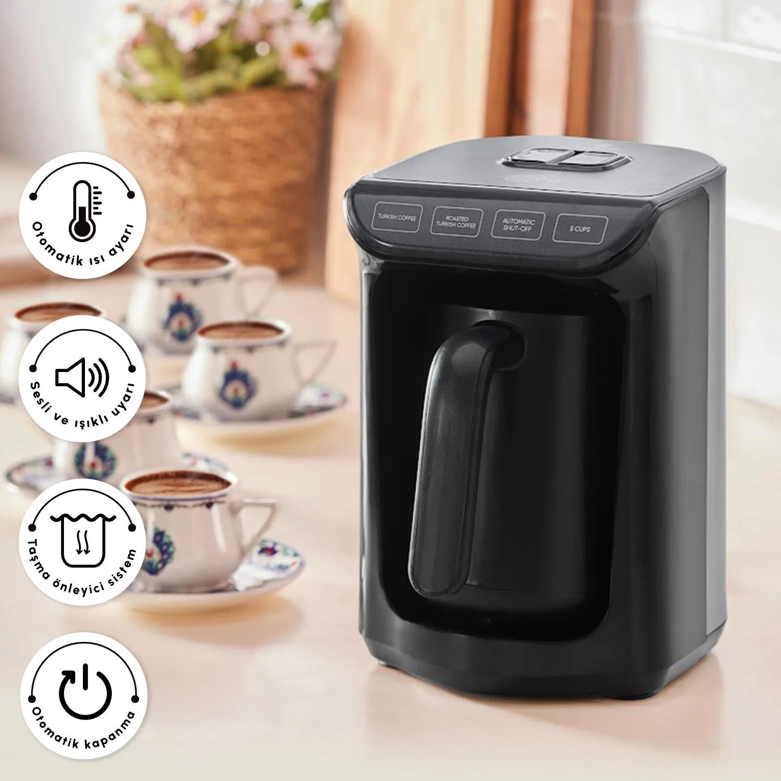 " Karaca Hatır Kaffeemaschine mit Röstfunktion Shiny Black, 535 W "