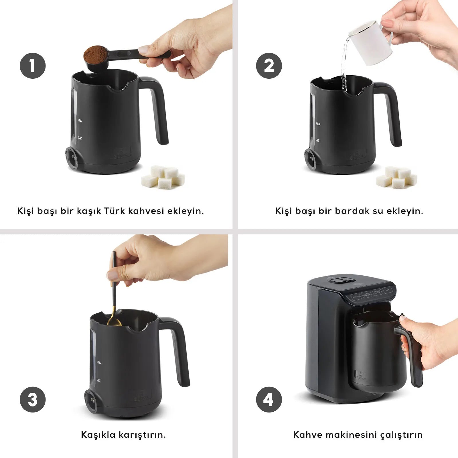 " Karaca Hatır Kaffeemaschine mit Röstfunktion Shiny Black, 535 W "