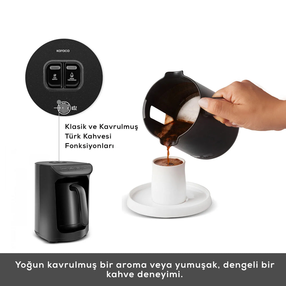 " Karaca Hatır Kaffeemaschine mit Röstfunktion Shiny Black, 535 W "
