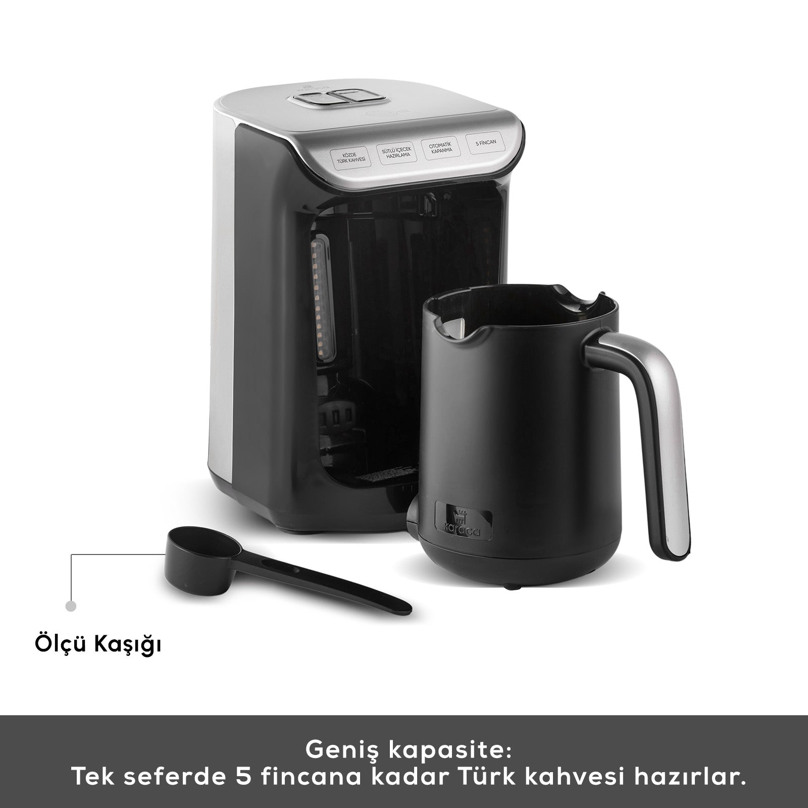" Karaca Hatır Kaffeemaschine mit Röstfunktion Anthrazit, 535W "