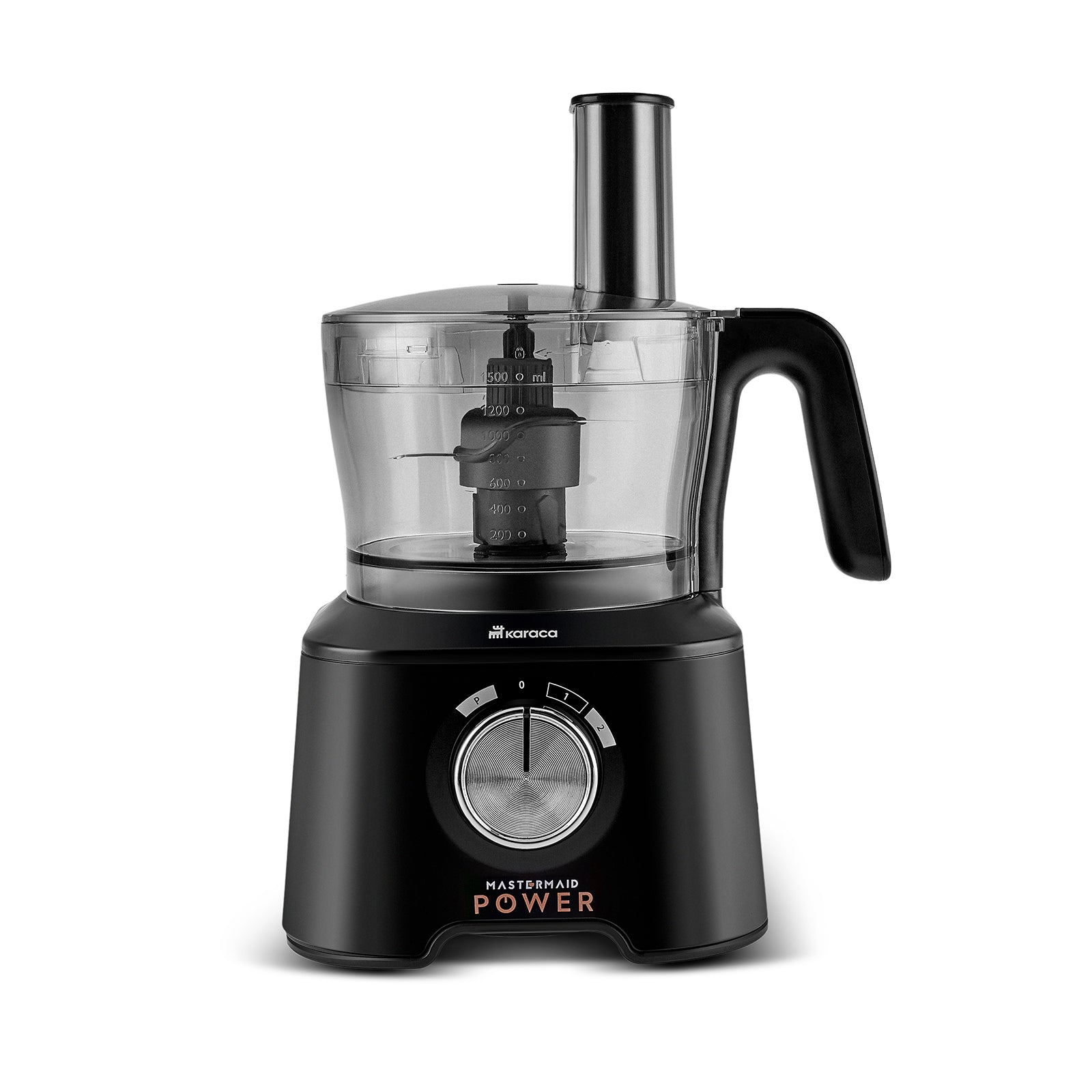" Karaca Mastermaid Power Max 11 in 1 Küchenroboter, Schwarz-Silber Matt, 2500 W "
