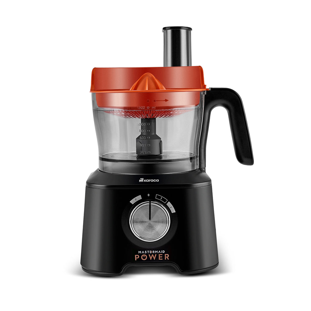 " Karaca Mastermaid Power Max 11 in 1 Küchenroboter, Schwarz-Silber Matt, 2500 W "