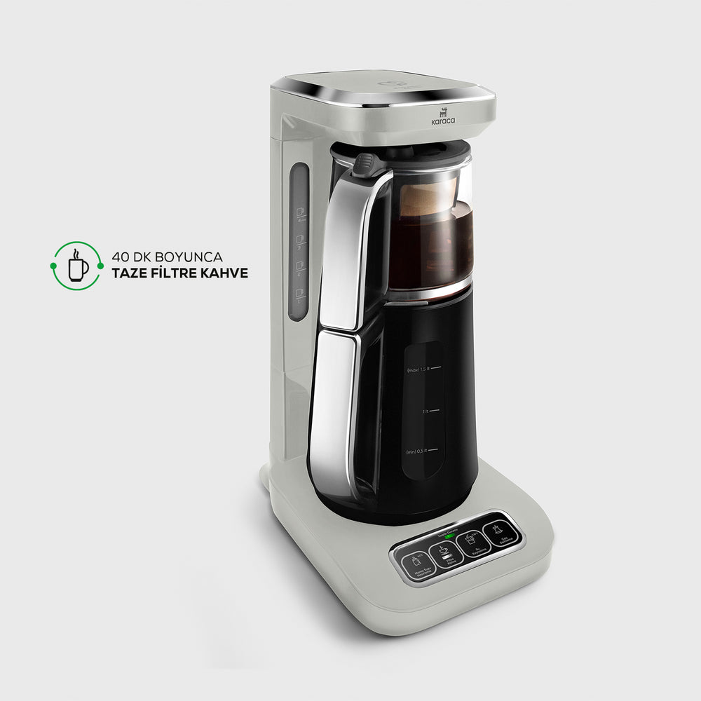 " Karaca Caysever Robotea Pro 4 in 1 sprechender automatischer Teekocher Wasserkocher und Filterkaffeemaschine, Starlight, 2500W "
