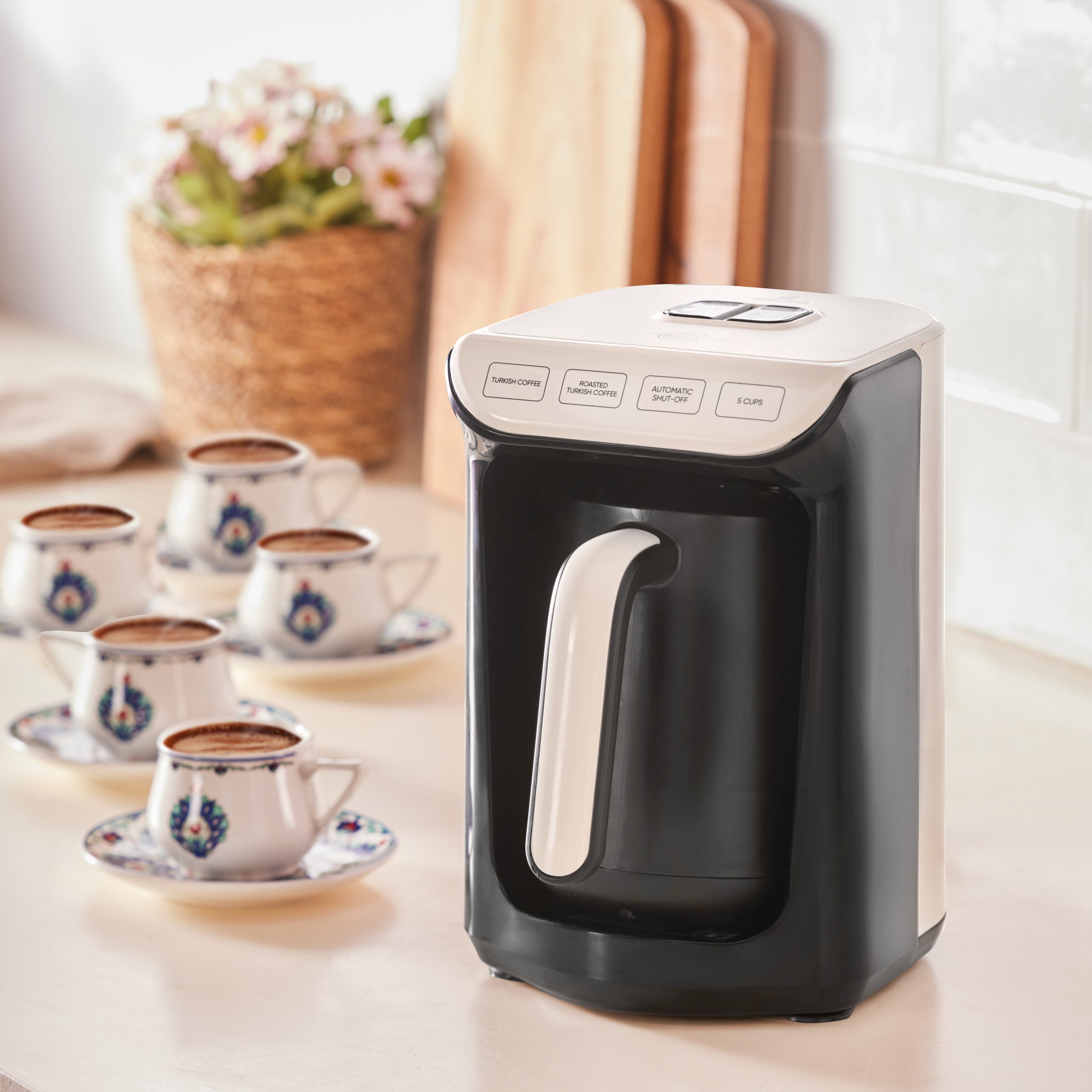 " Hatır Köz Turkish Coffee Machine mit Röstfunktion Creme "