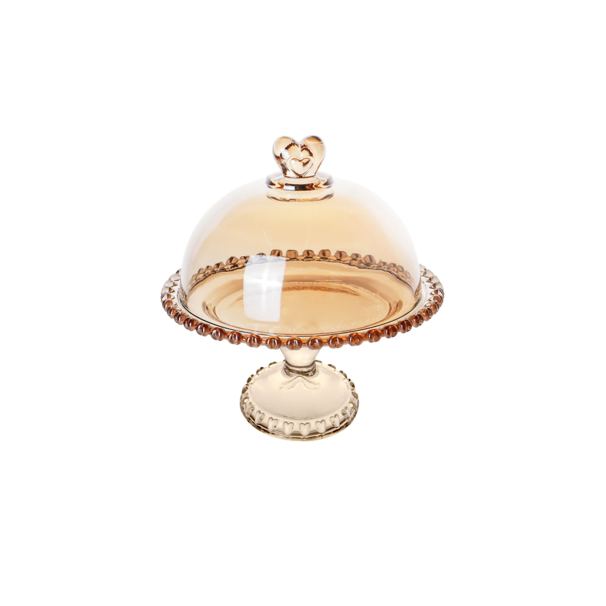 " Karaca Glory Amber Kuchenständer mit Fuß, 19 cm Material: Glas "