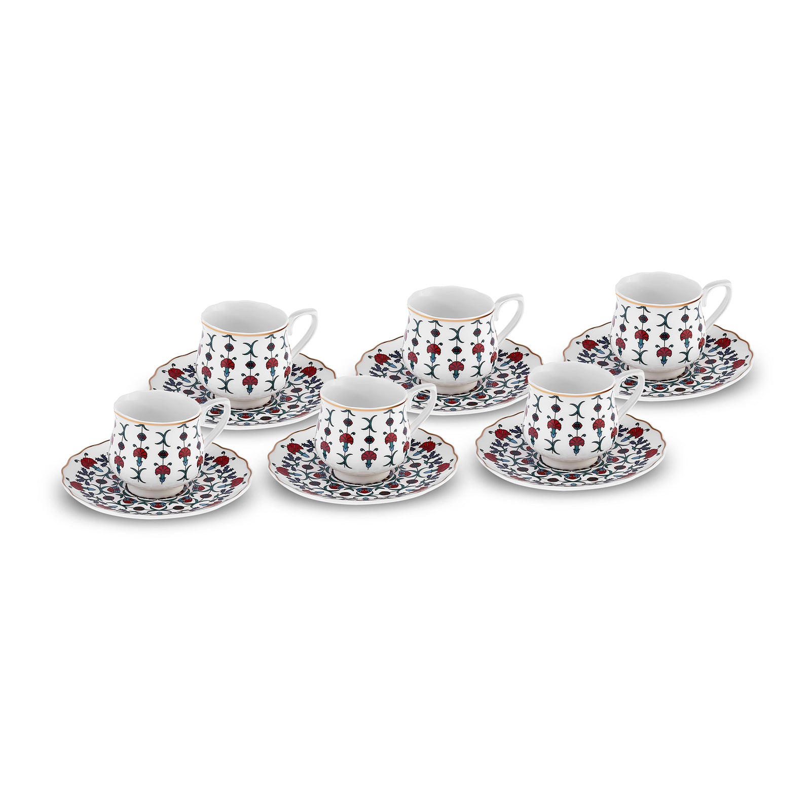 " Karaca Ebruli 90 ml 6-teiliges Kaffeetassenset, Mehrfarbig "