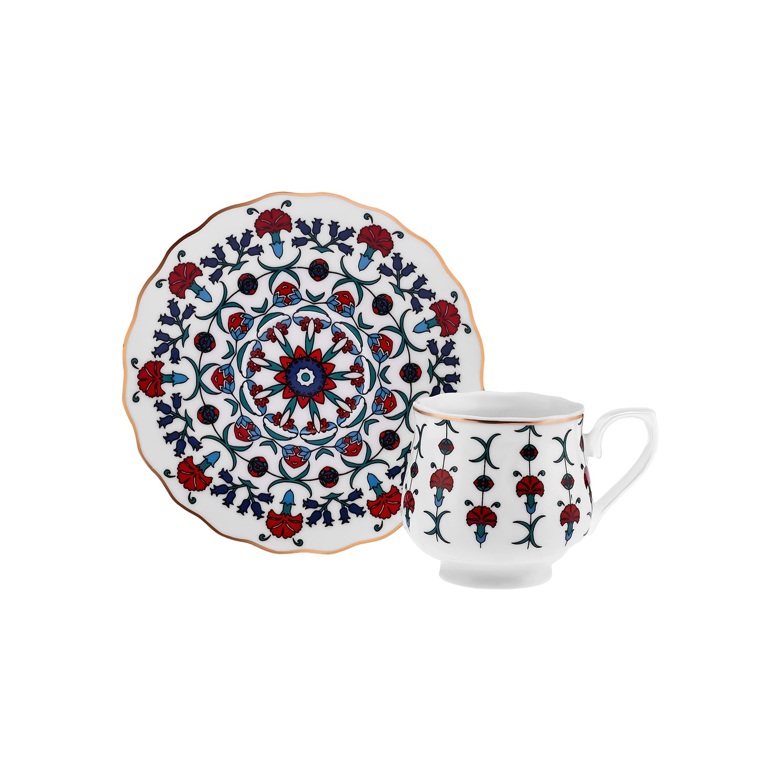 " Karaca Ebruli 90 ml 6-teiliges Kaffeetassenset, Mehrfarbig "
