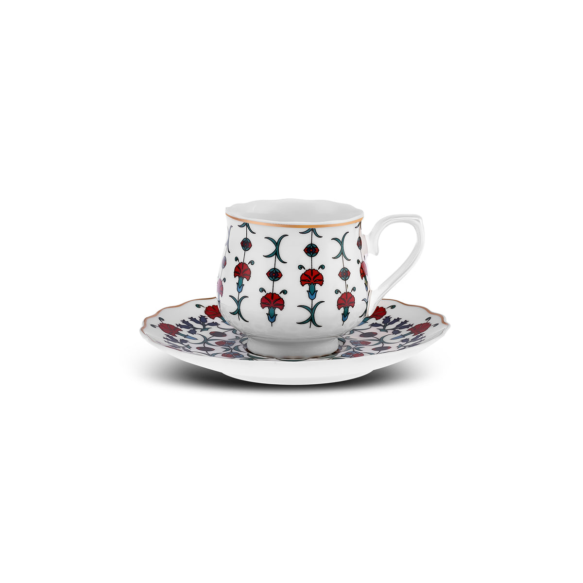 " Karaca Ebruli 90 ml 6-teiliges Kaffeetassenset, Mehrfarbig "