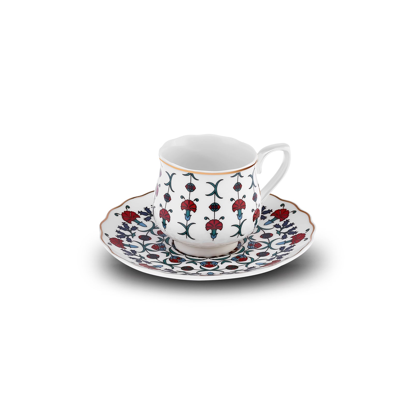 " Karaca Ebruli 90 ml 6-teiliges Kaffeetassenset, Mehrfarbig "