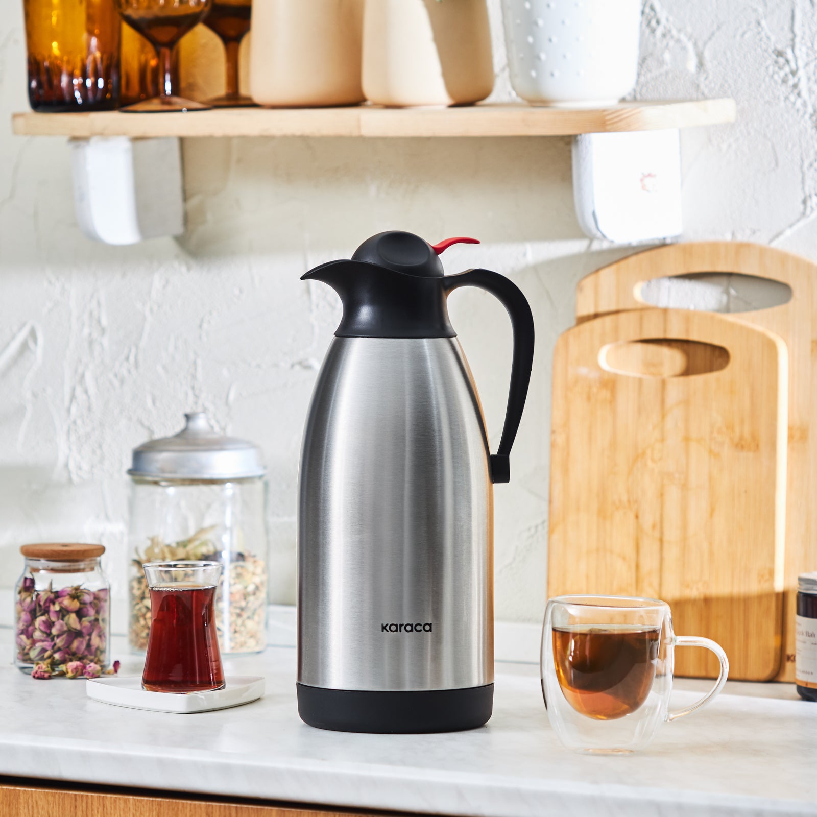 " Karaca Clark Teekanne-Thermoskanne, 2,5 L, Inox "