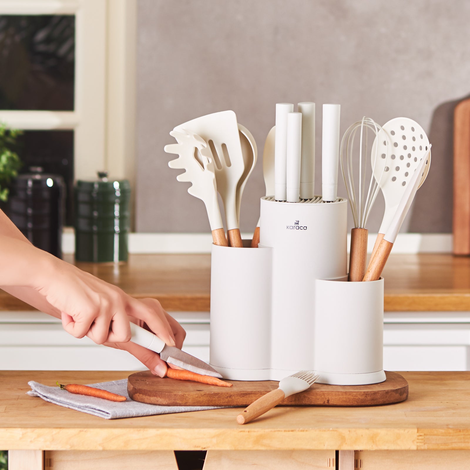 " Karaca Burby Creme 14-teiliges Messer-Set "
