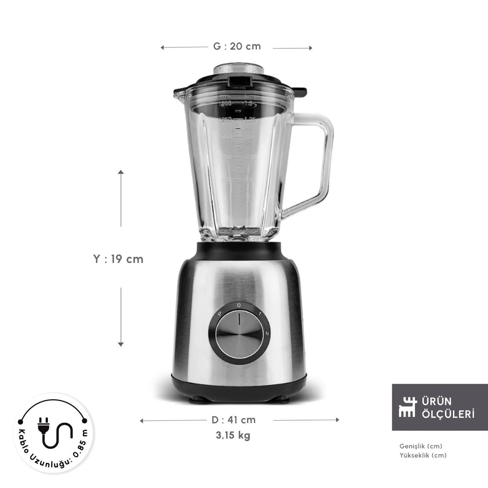 " Karaca Inox 1,5 L Glasbehälter Inox Smoothie Blender "