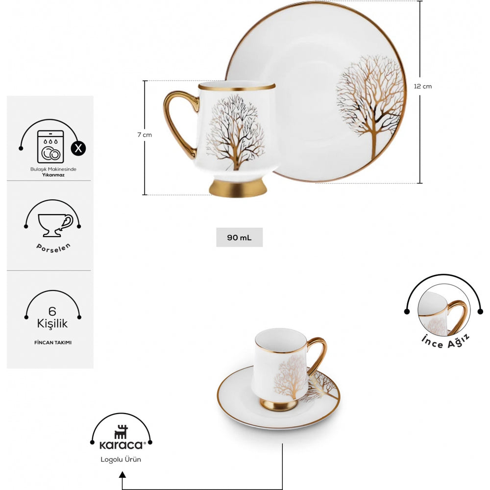 " Karaca Afra Kaffeetasse für 6 Personen, 90 ml "