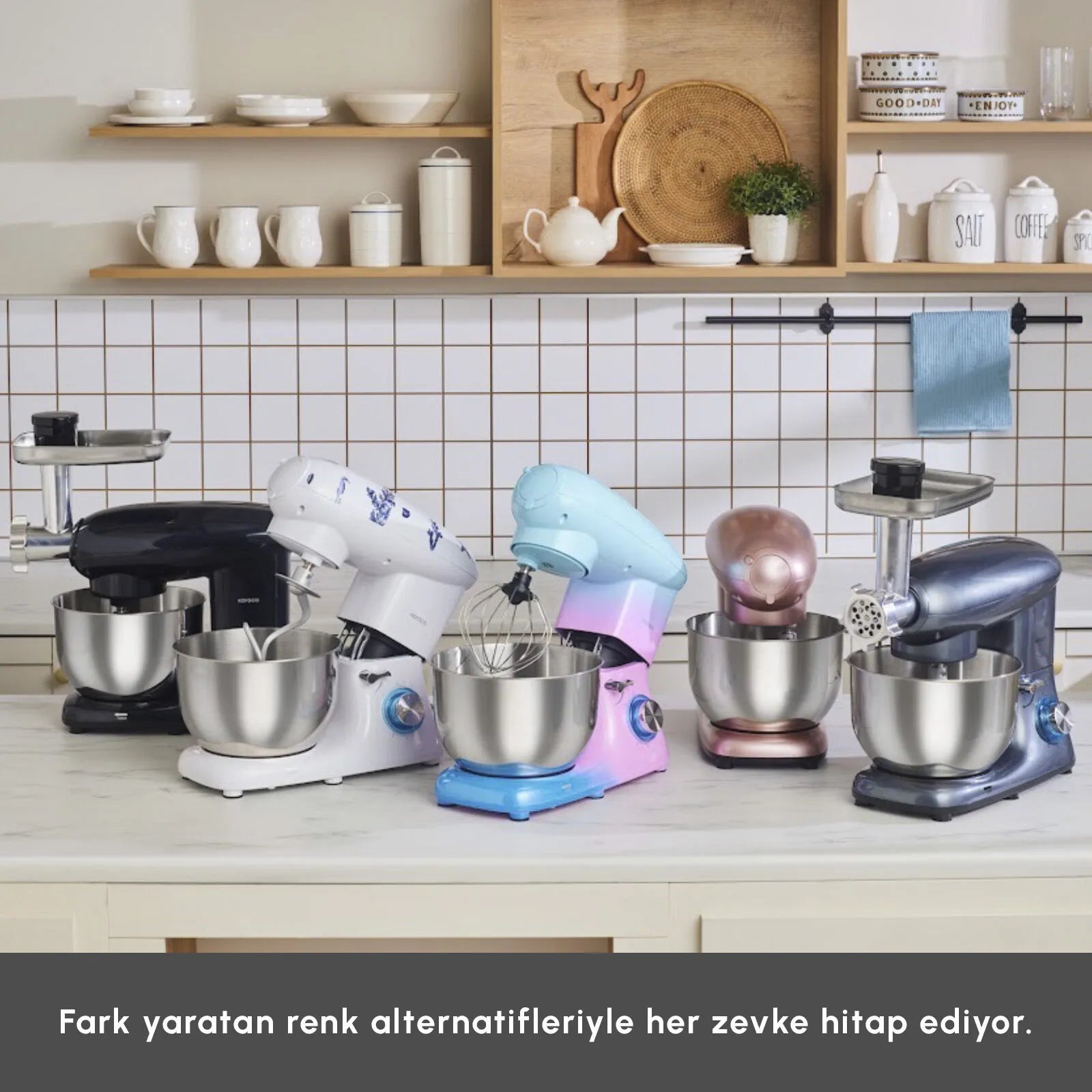 " Karaca Multichef Standmixer Shiny Black Küchenchef 1900 W 5,5 l (mit Hackfleisch-/Sucuk-Wurst-/Fleischklößchenaufsatz) "