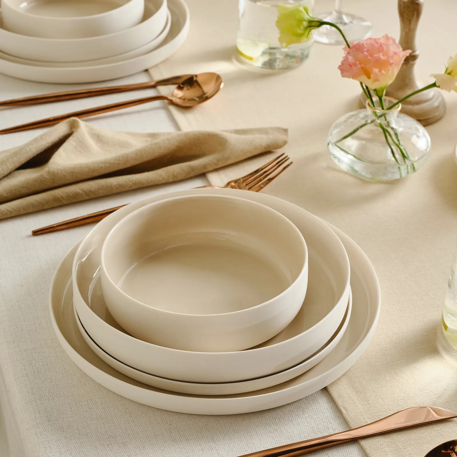" Karaca Earth Collection Finesse 24-teiliges Tafelset für 6 Personen Beige "