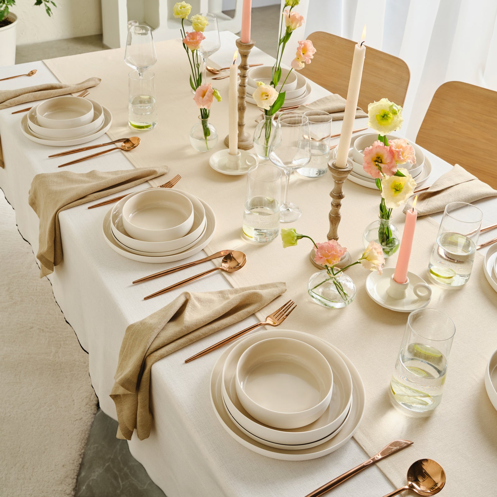 " Karaca Earth Collection Finesse 24-teiliges Tafelset für 6 Personen Beige "