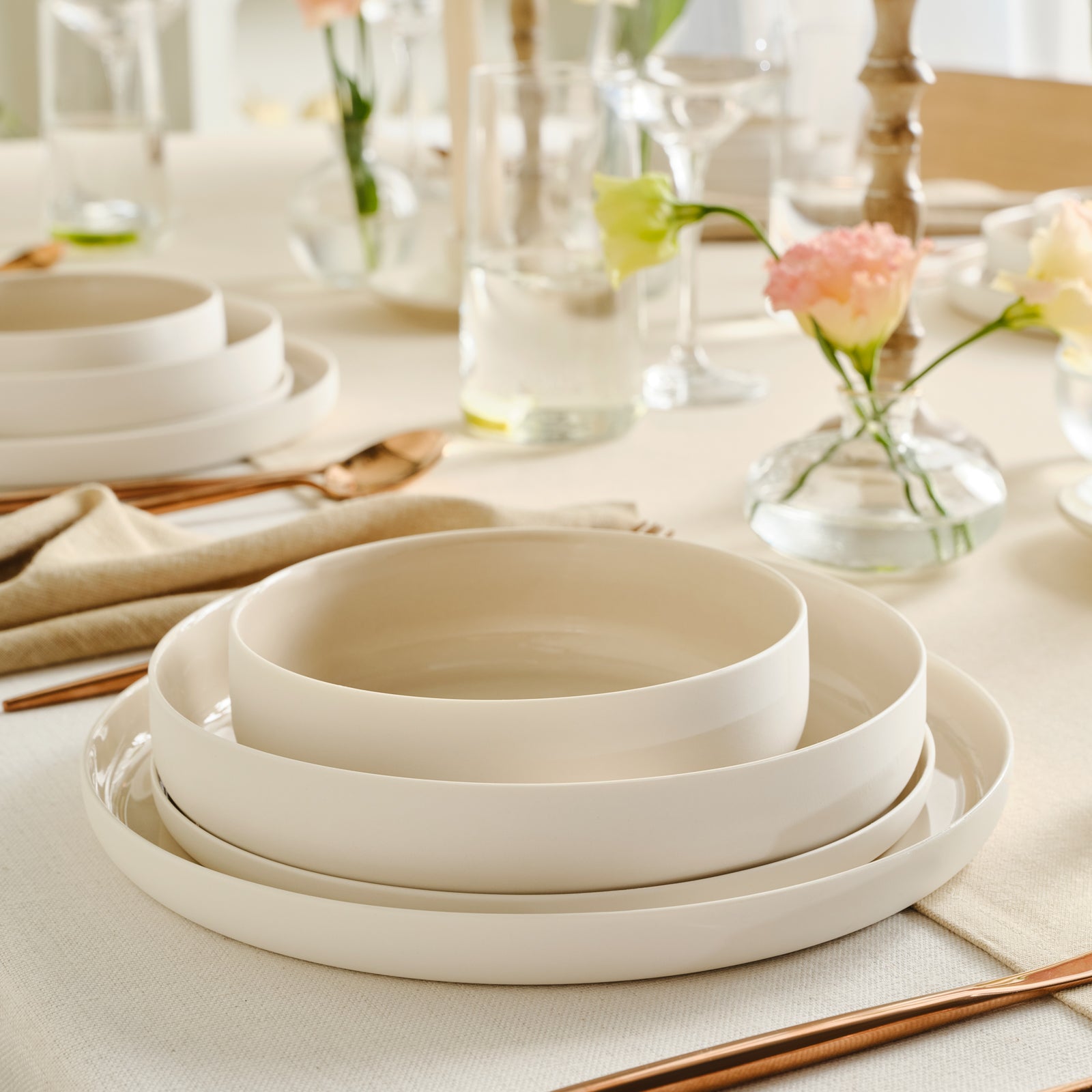 " Karaca Earth Collection Finesse 24-teiliges Tafelset für 6 Personen Beige "