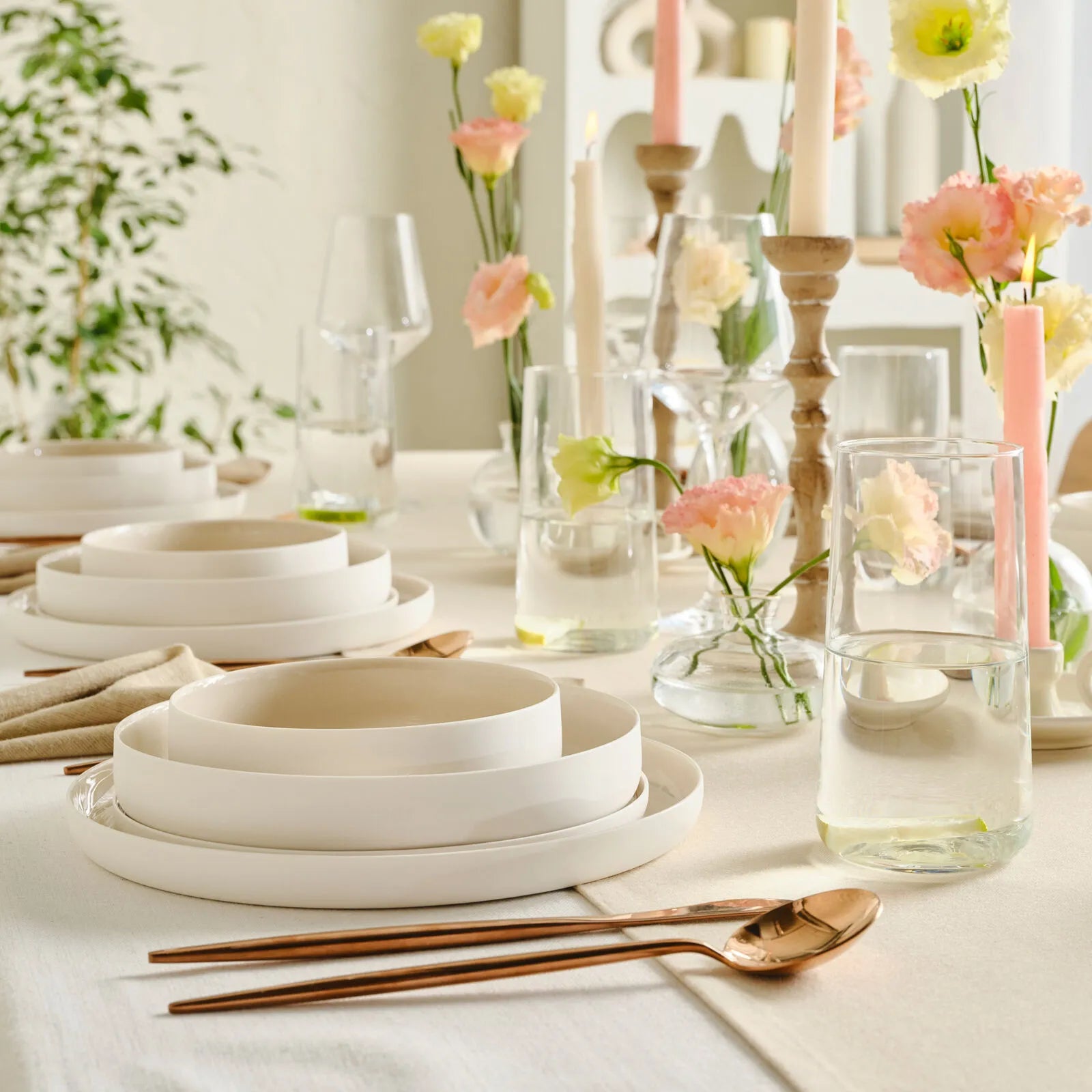 " Karaca Earth Collection Finesse 24-teiliges Tafelset für 6 Personen Beige "