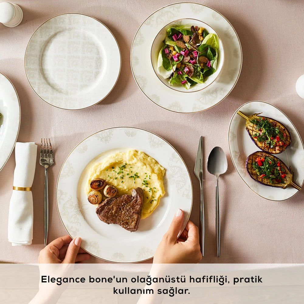 " Karaca Elegance Bone Siena 53-Teiliges 12-Personen Geschirrsett Gold "