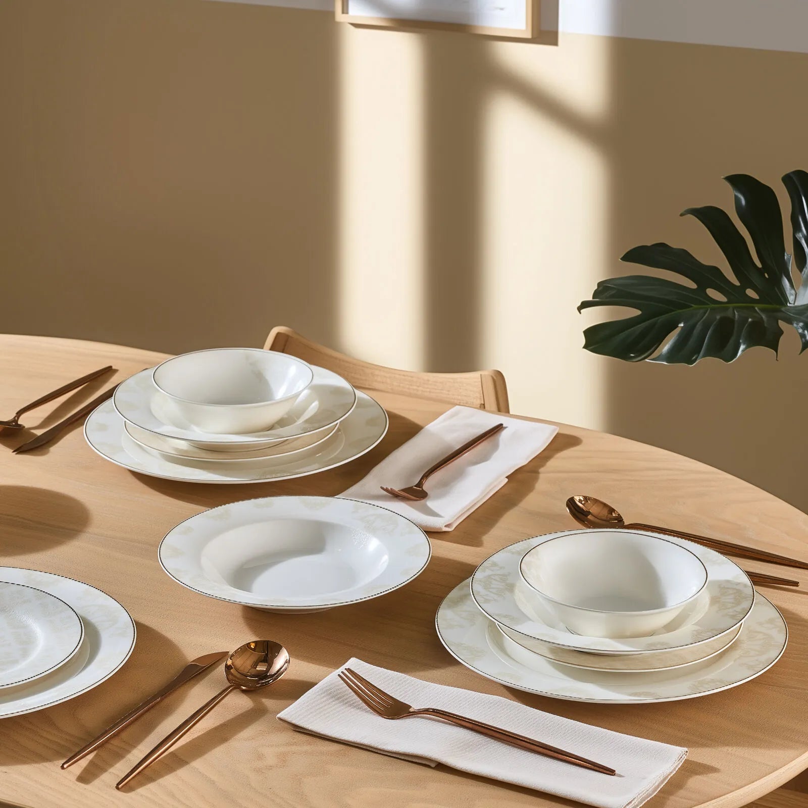 " Karaca Elegance Bone Siena 53-Teiliges 12-Personen Geschirrsett Gold "
