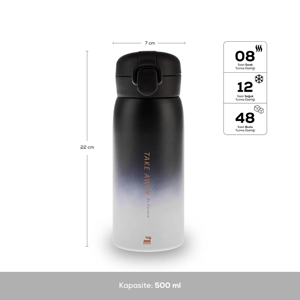 " Karaca Skyfall Stahl Leakproof Thermos 500 Ml Schwarz "