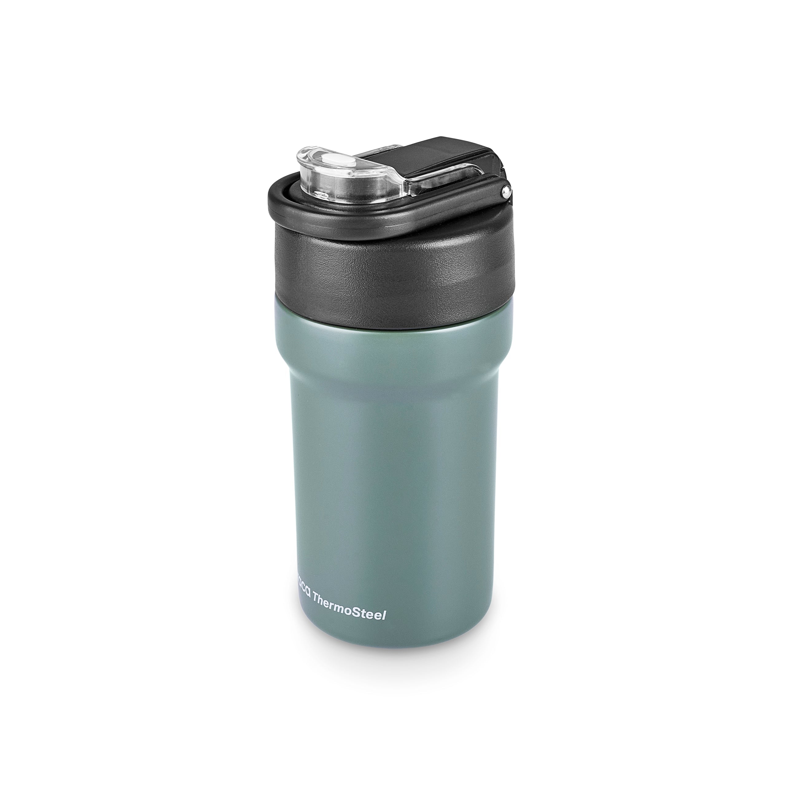 Karaca Thermosteel Camping 2-in-1 Edelstahl-Thermosflasche 450 ml Khaki