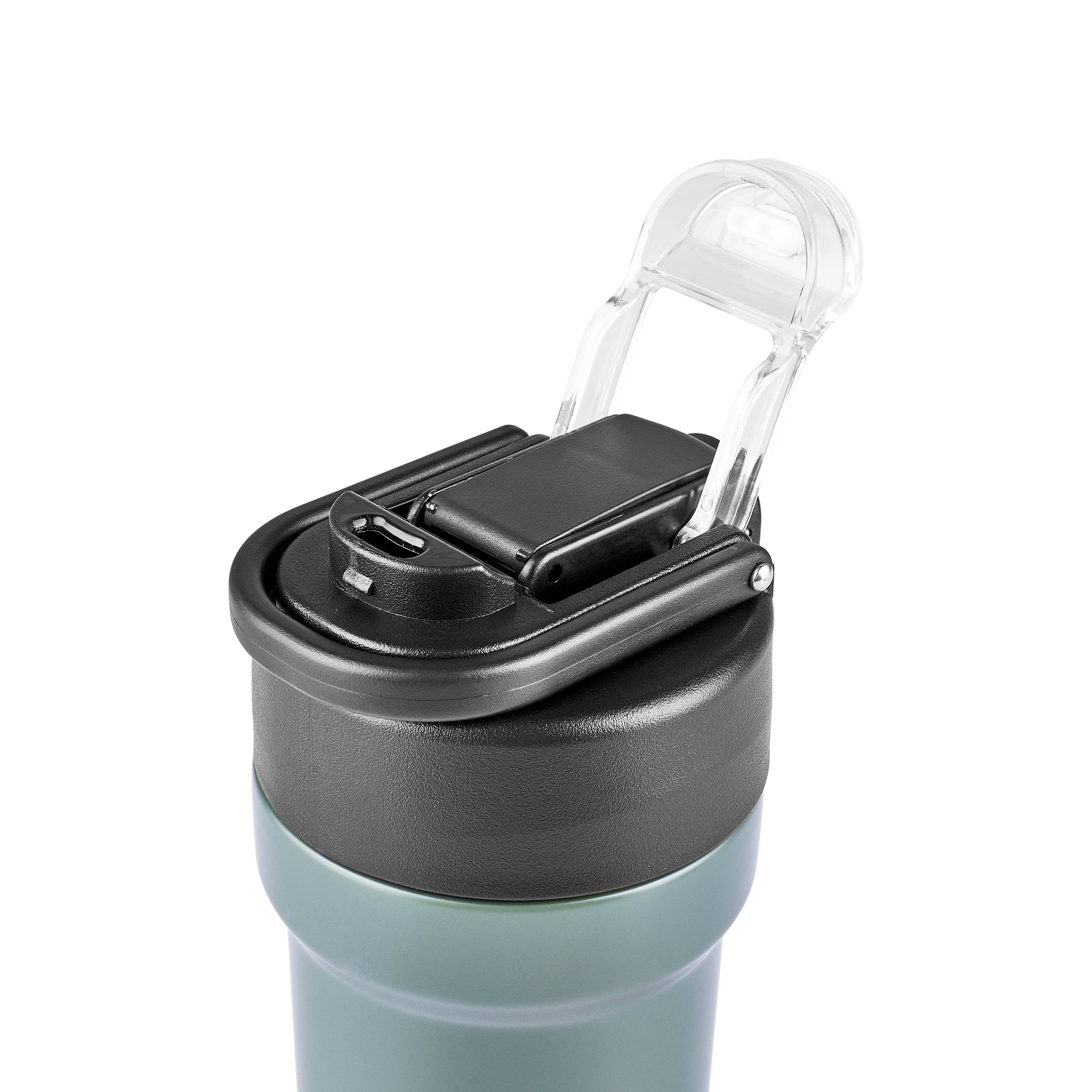Karaca Thermosteel Camping 2-in-1 Edelstahl-Thermosflasche 450 ml Khaki