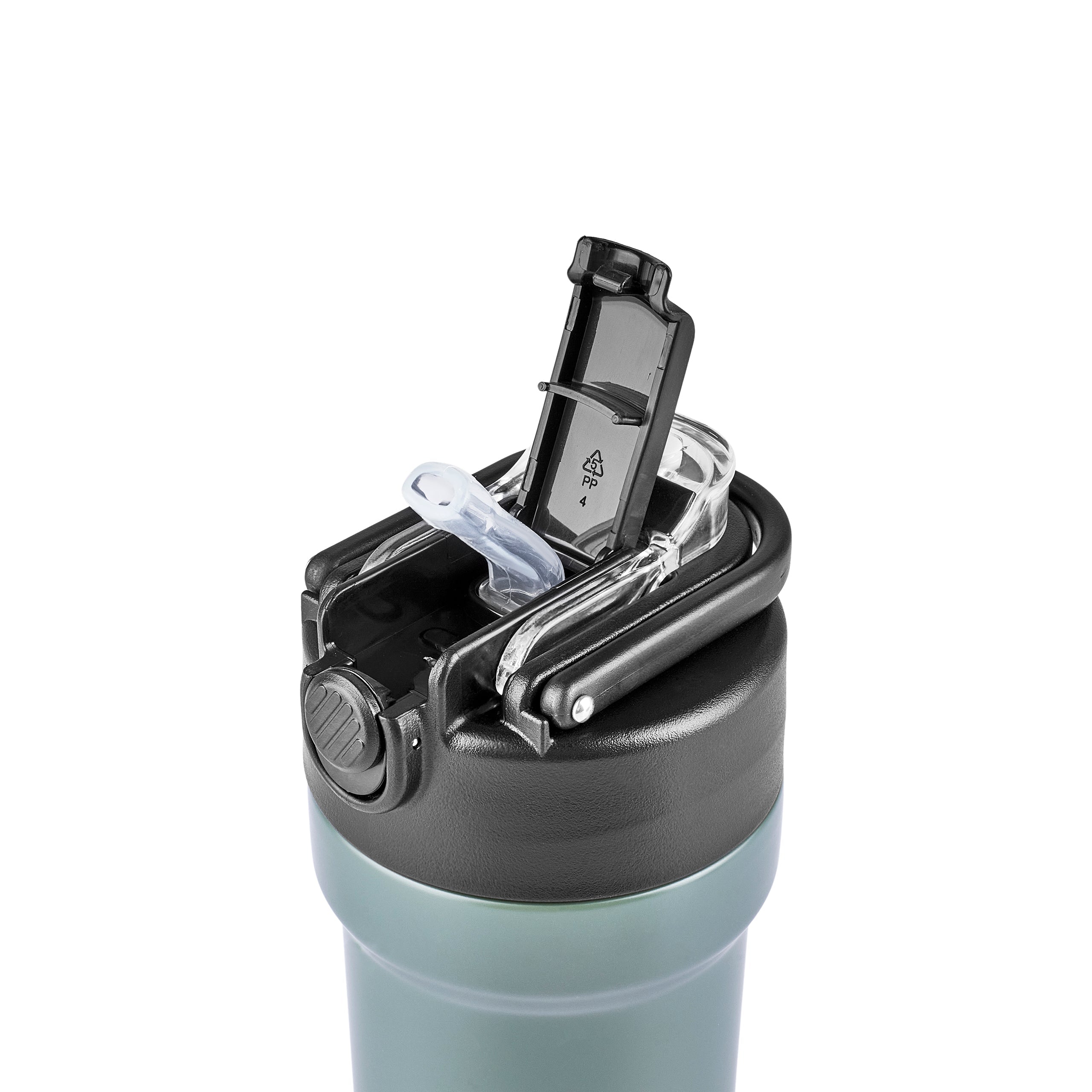 Karaca Thermosteel Camping 2-in-1 Edelstahl-Thermosflasche 450 ml Khaki