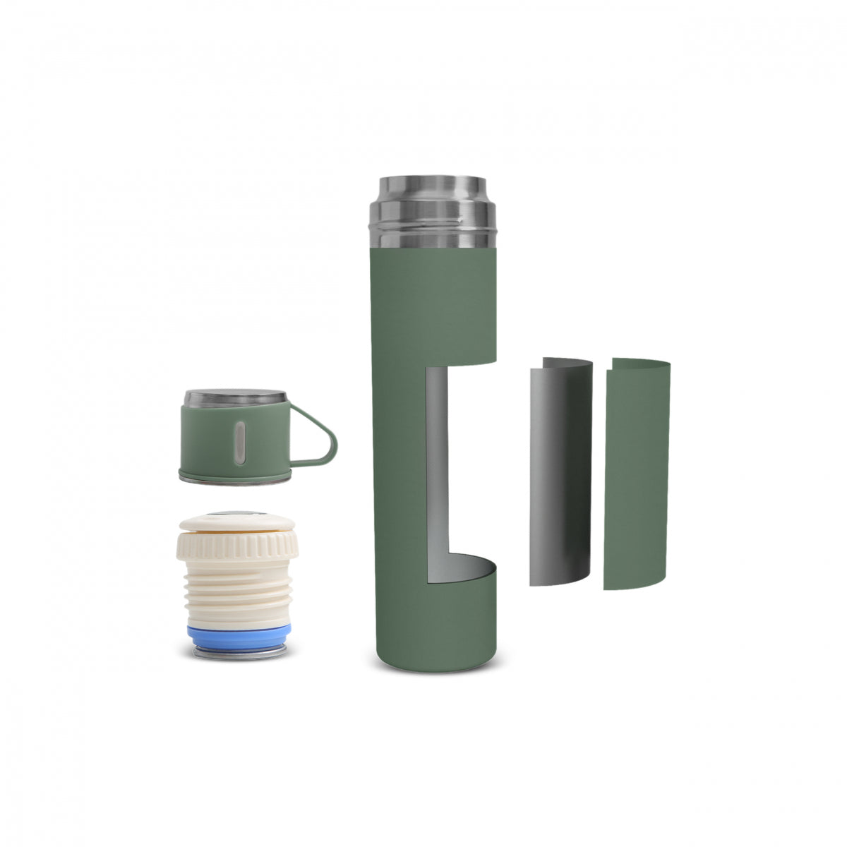 " Karaca Thermosteel Earth Auslaufsicherer Edelstahl-Thermos 680 ml Khaki "