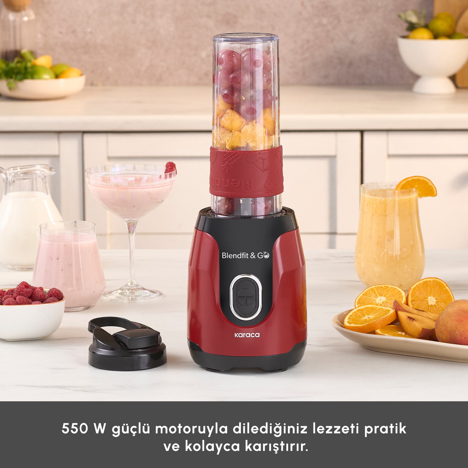 " Karaca Blendfit Go Personal Smoothie Blender Rudolph Red "