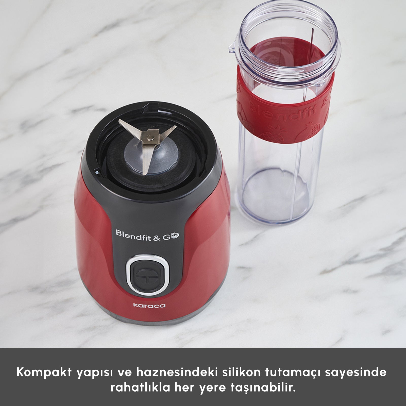 " Karaca Blendfit Go Personal Smoothie Blender Rudolph Red "