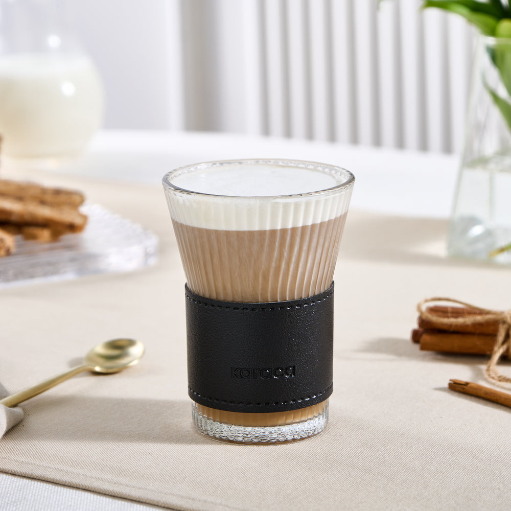 " Karaca Leder Cool Touch Latte Glas 210 Ml Schwarz "