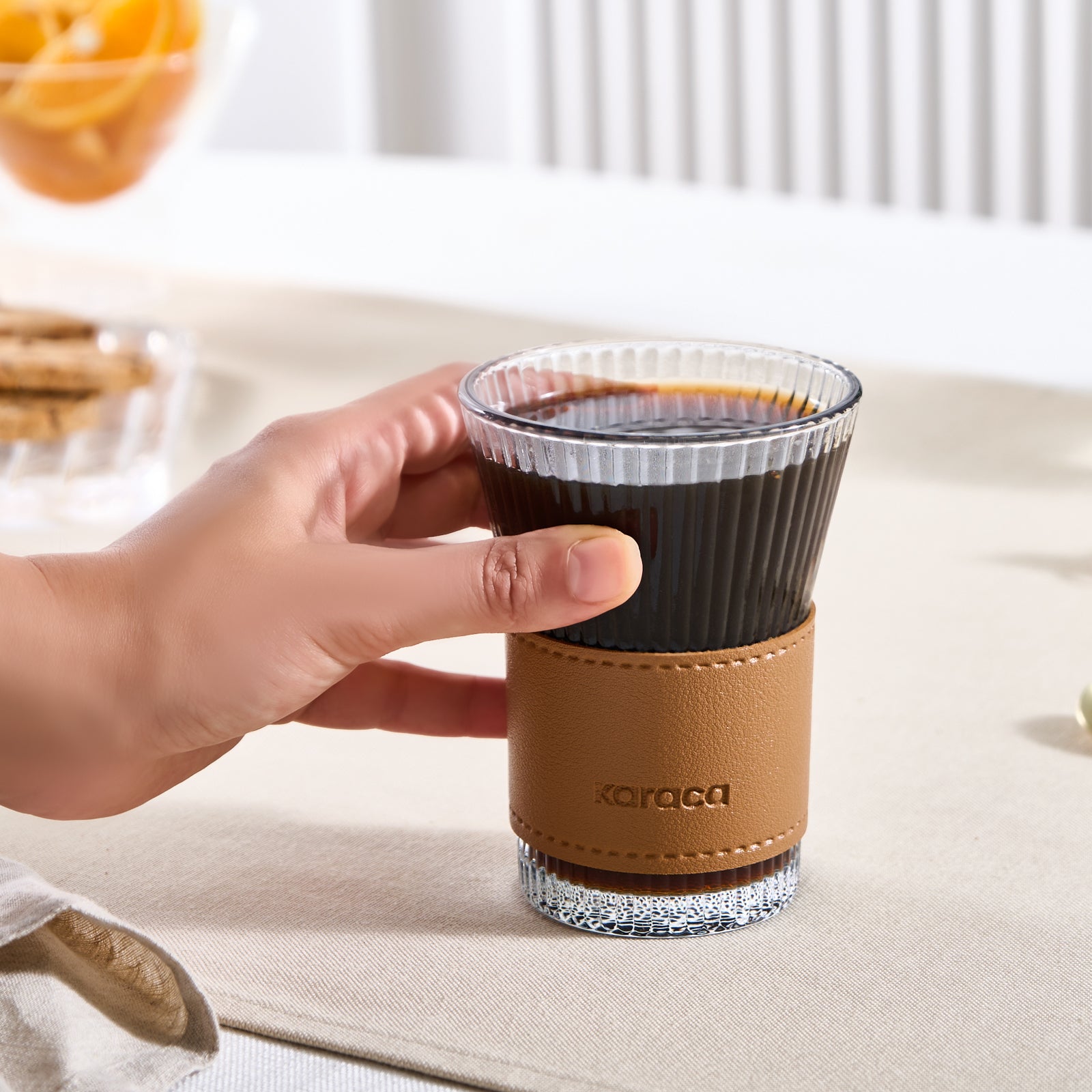 " Karaca Leder Cool Touch Latte Glas 210 Ml Braun "