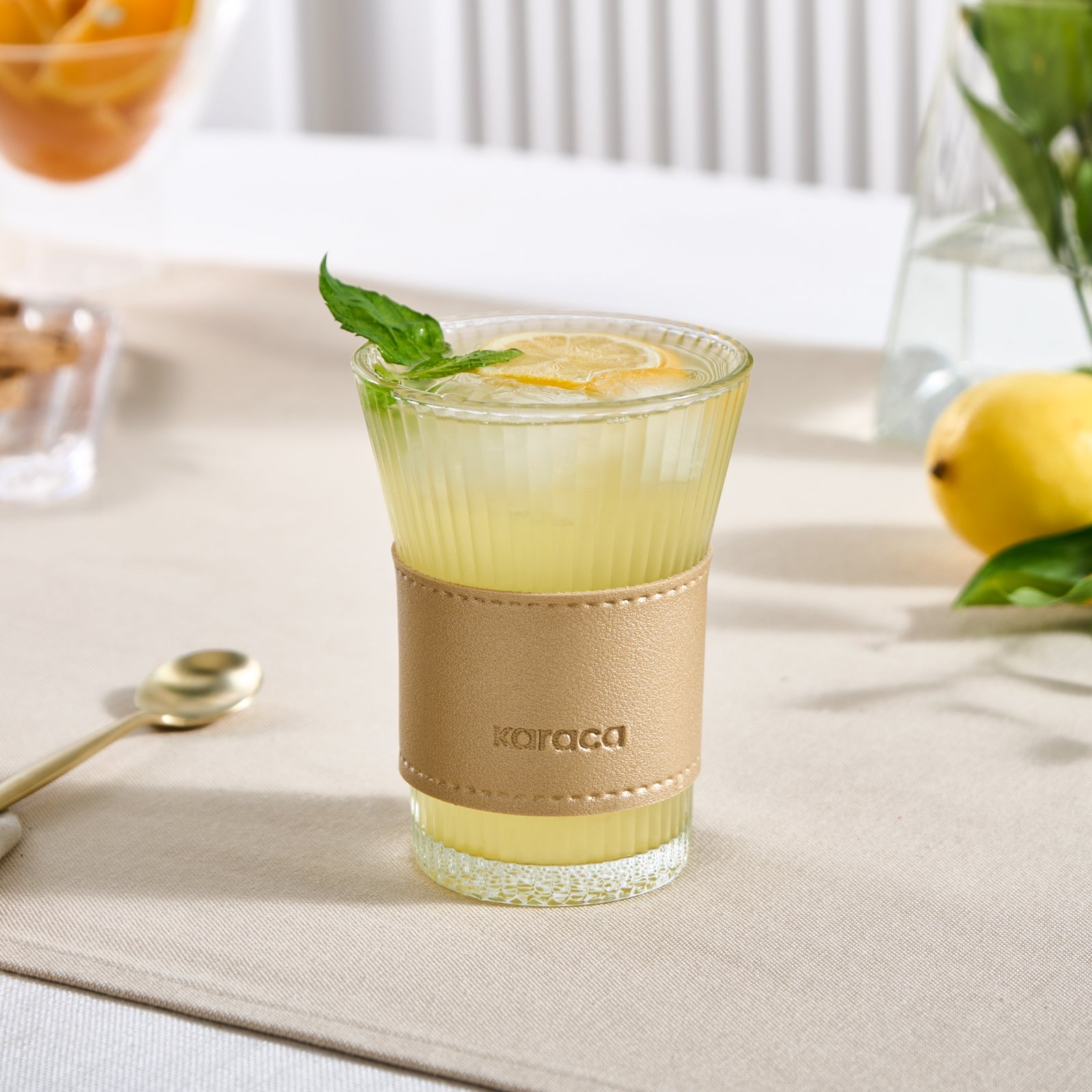 " Karaca Leder Cool Touch Latte Glas 210 Ml Gold "
