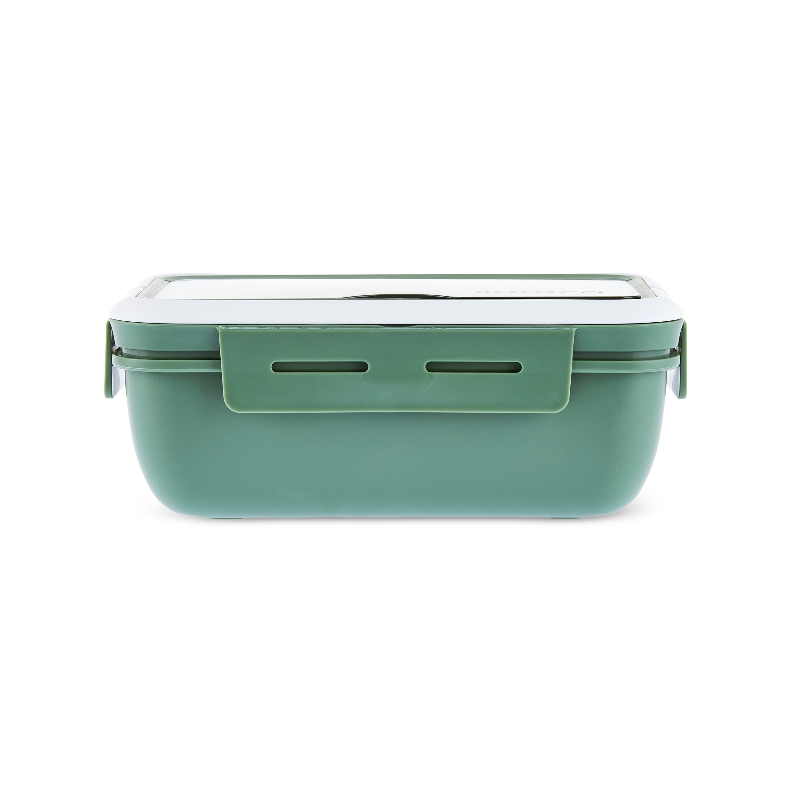 Karaca Fusca Lunchbox mit Gabel und Löffel Grün