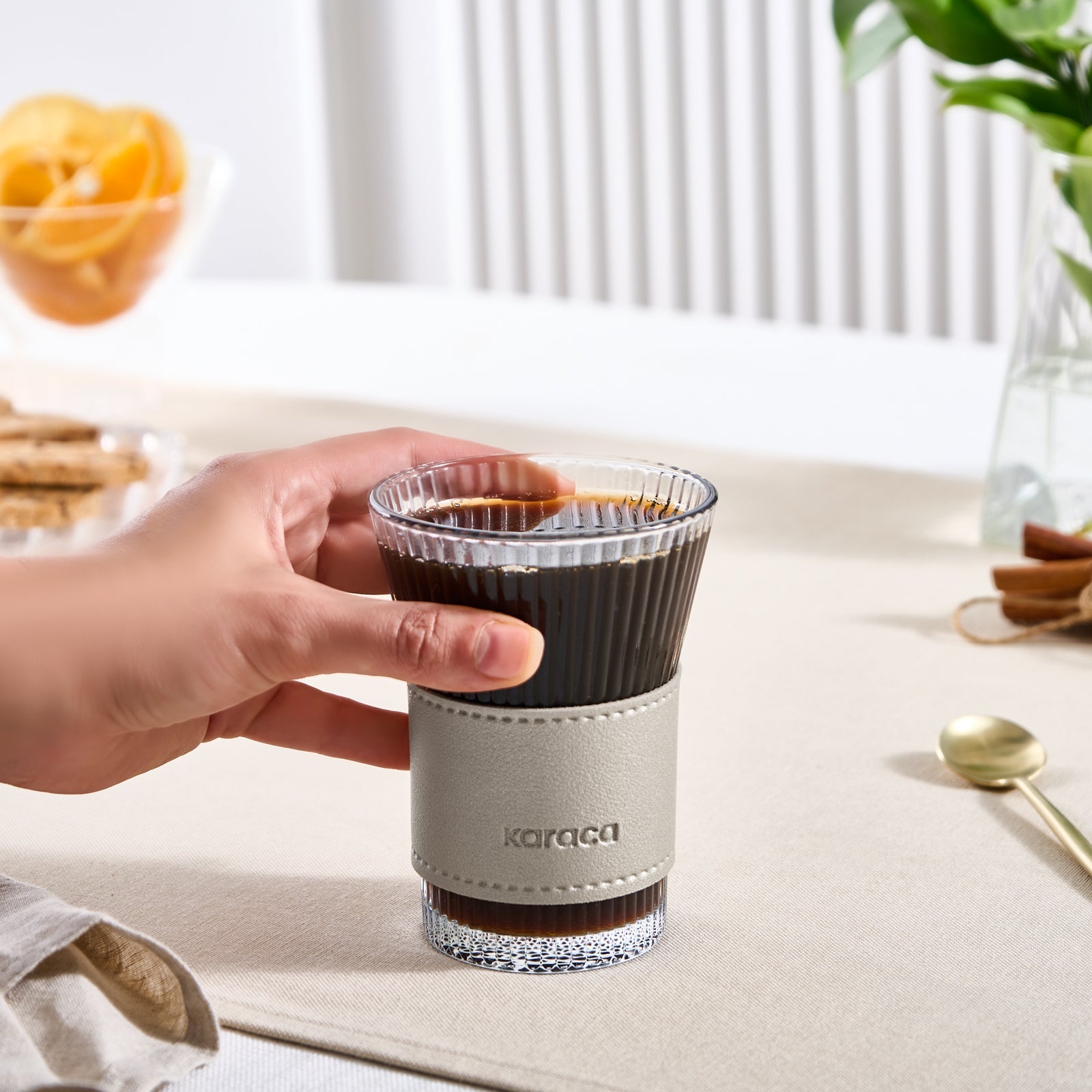 Karaca Leder Cool Touch Latte Bardaðý 210 ml Platin