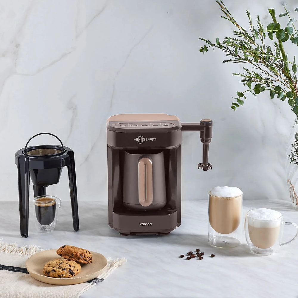 " Karaca Hatır Barista Latte- und Türkische Kaffeemaschine Walnut Brown "