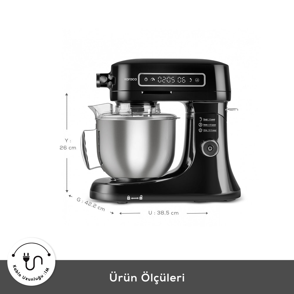 " Karaca Pro Artisan Digital Display Gusseisen Küchenkoch 1600W Schwarz "