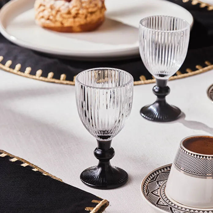 Karaca Rocco 6er-Set Espresso Gläser Schwarz 60 ml
