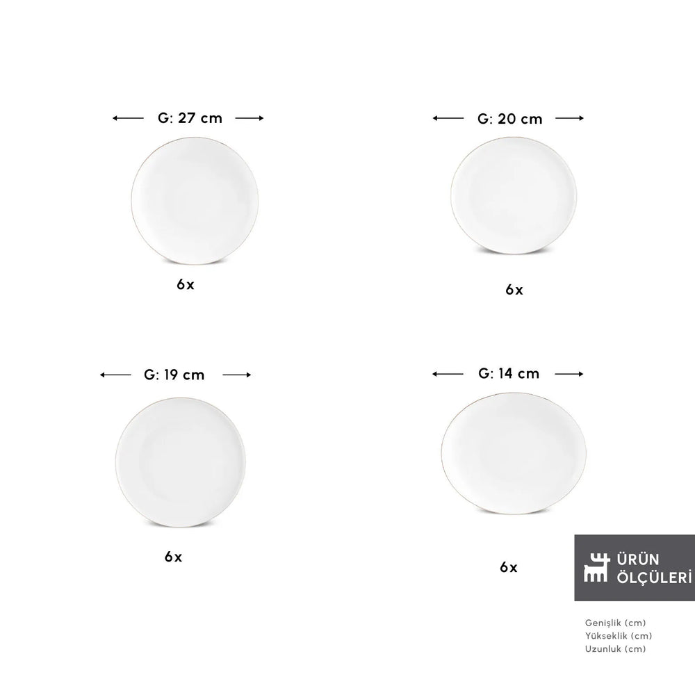 " Karaca Streamline New Saturn Gold 24-teiliges Tafelservice, 6 Personen "