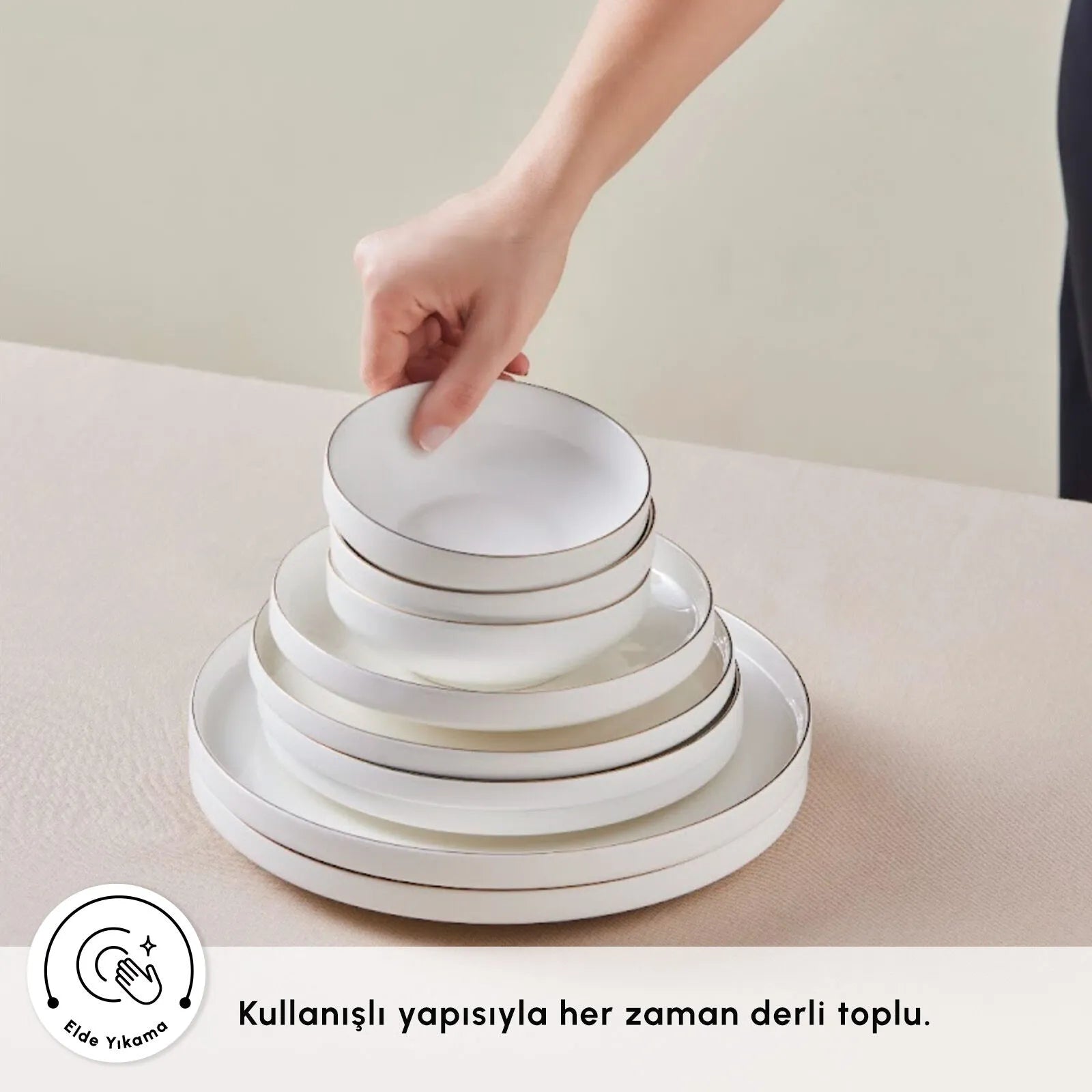 " Karaca Streamline New Saturn Gold 24-teiliges Tafelservice, 6 Personen "