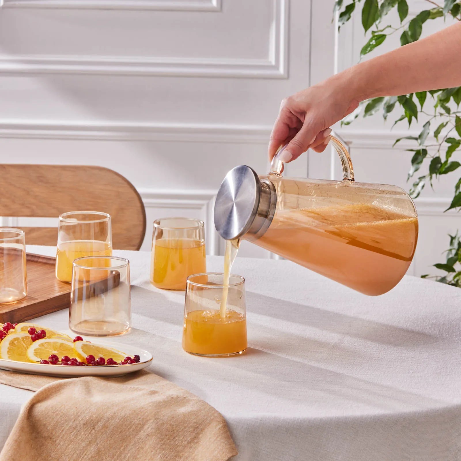 " Karaca Serene 7-teiliges Gläser Set, Amber "