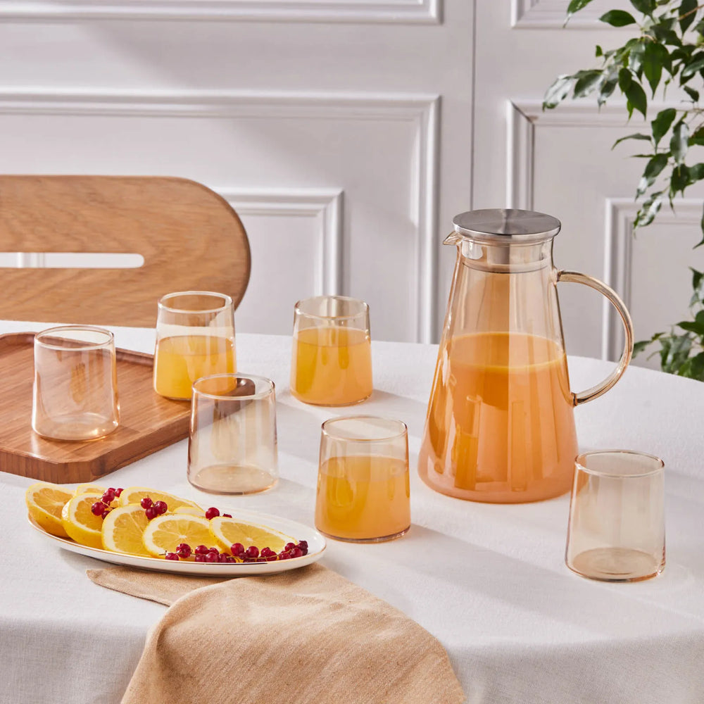 " Karaca Serene 7-teiliges Gläser Set, Amber "