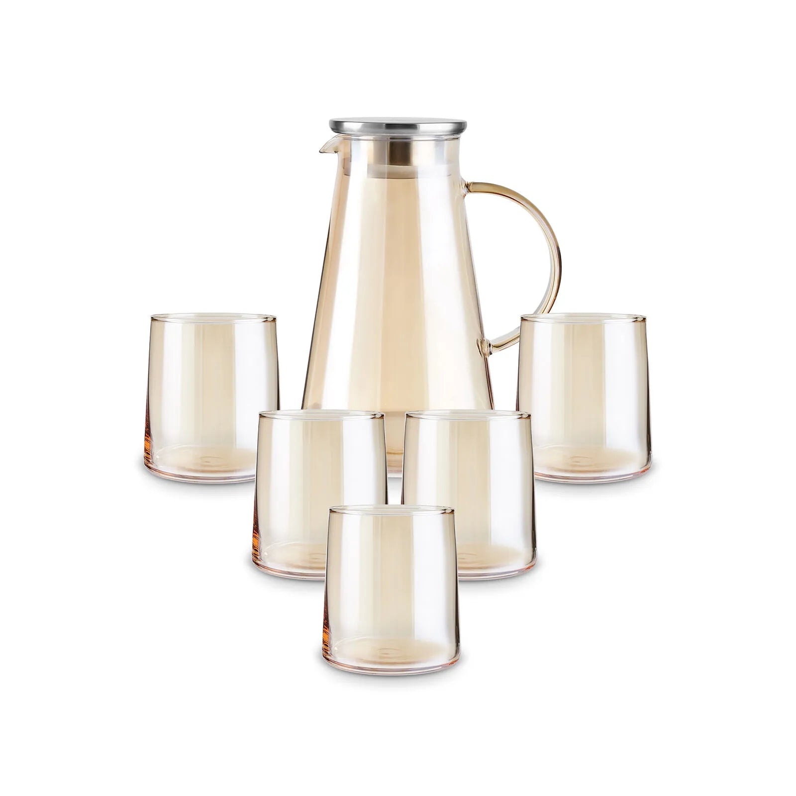 " Karaca Serene 7-teiliges Gläser Set, Amber "