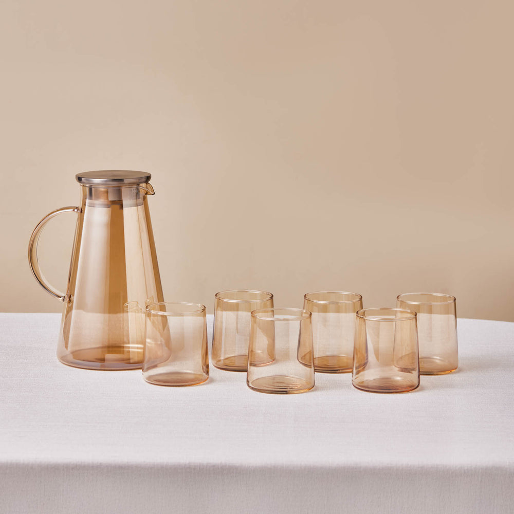 " Karaca Serene 7-teiliges Gläser Set, Amber "